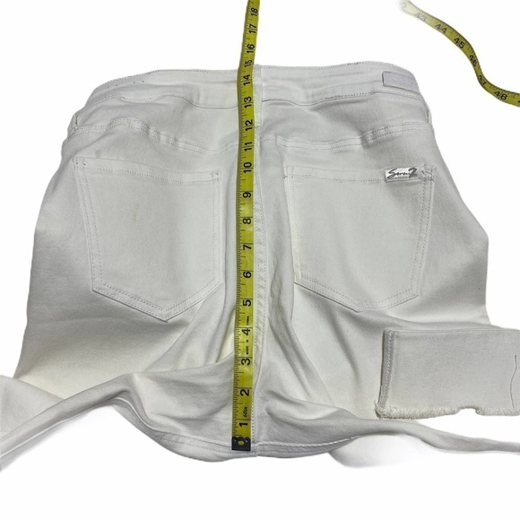 WHITE Seven 7 Slim Straight Rolled Cuff Jeans - Picture 8 of 12